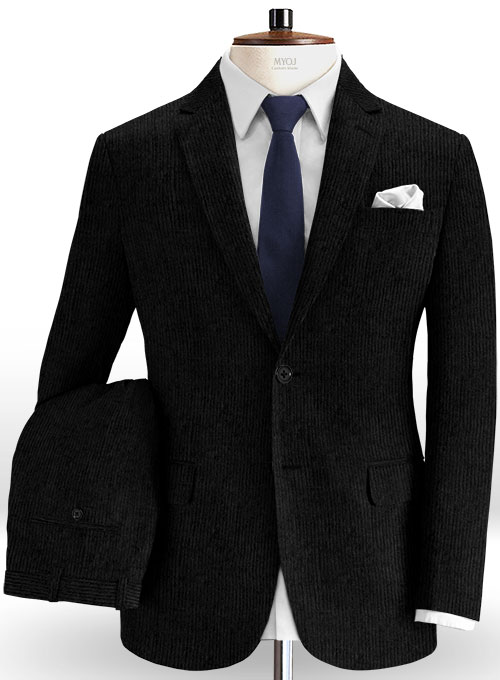 Black Thick Corduroy Suit