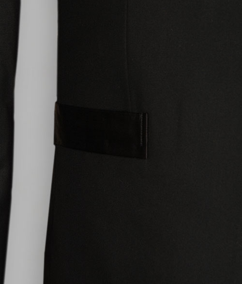 Black Terry Rayon Nehru Tuxedo Jacket - Click Image to Close