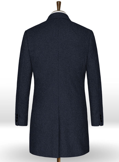 Blue Heavy Tweed Overcoat