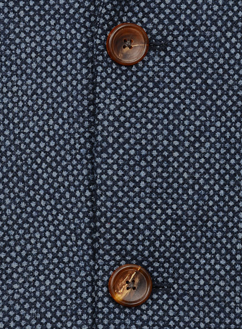 Blue Honey Comb Tweed Jacket - Click Image to Close