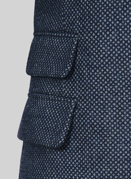 Blue Honey Comb Tweed Jacket - Click Image to Close