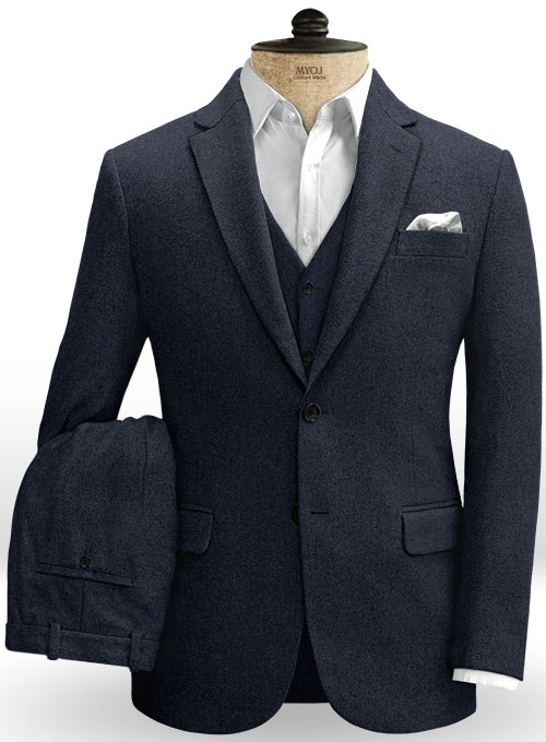 Blue Heavy Tweed Suit