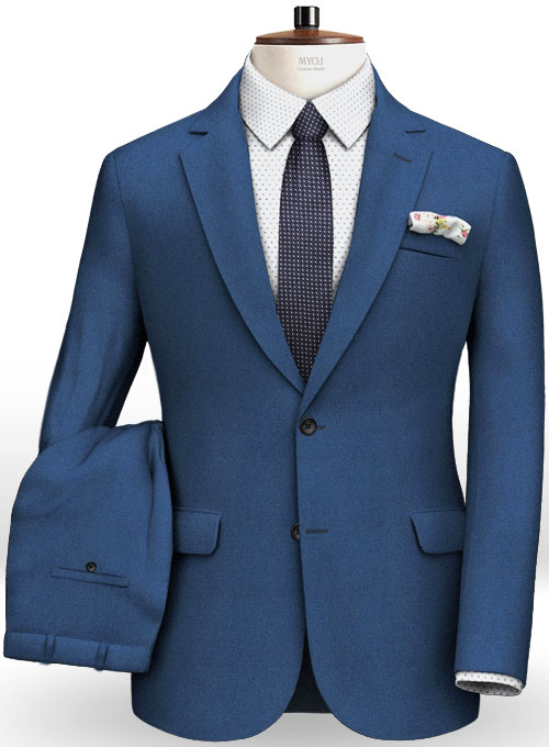 Bottle Blue Flannel Wool Suit