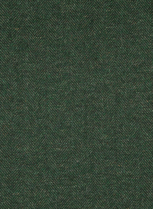 Bottle Green Herringbone Tweed Overcoat - Click Image to Close