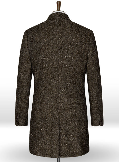 Brown Flecks Donegal Tweed Overcoat - Click Image to Close