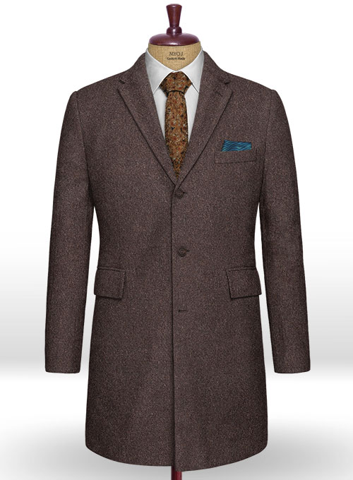 Brown Heavy Tweed Overcoat