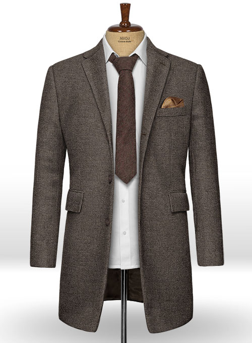 Carre Brown Tweed Overcoat - Click Image to Close