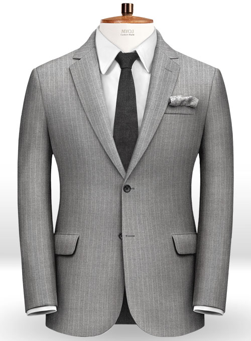 Chalkstripe Wool Light Gray Suit