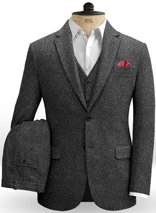 Charcoal Flecks Donegal Tweed Suit