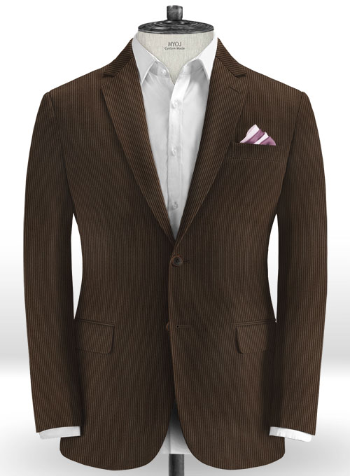Dark Brown Thick Corduroy Suit - Click Image to Close