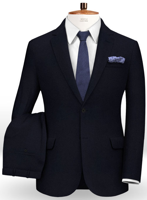 Dark Navy Flannel Wool Suit