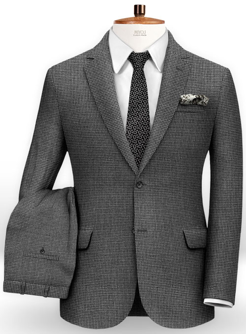 Dogtooth Wool Gray Suit