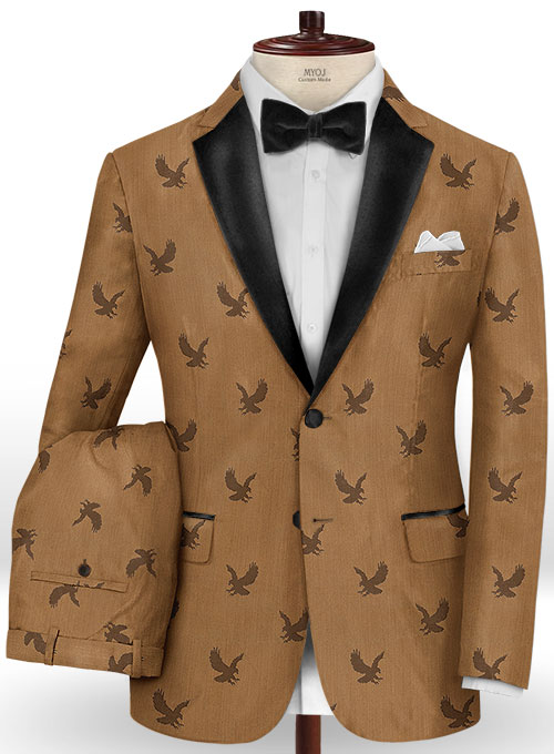 Eagle Brown Wool Tuxedo Suit