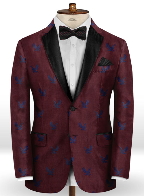 Eagle Wine Wool Tuxedo Suit - Click Image to Close