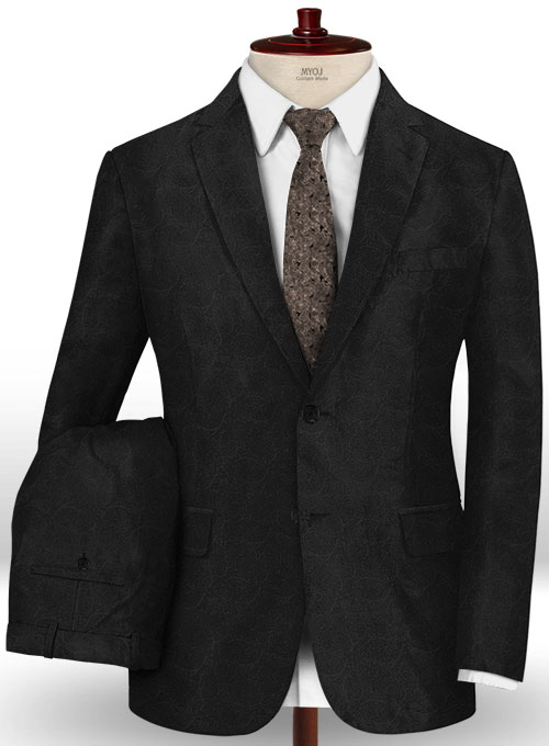 Enar Black Wool Suit