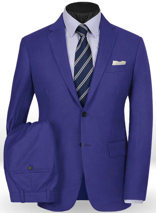 Fizz Blue Flannel Wool Suit