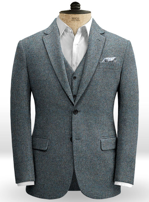 French Blue Tweed Suit - Click Image to Close