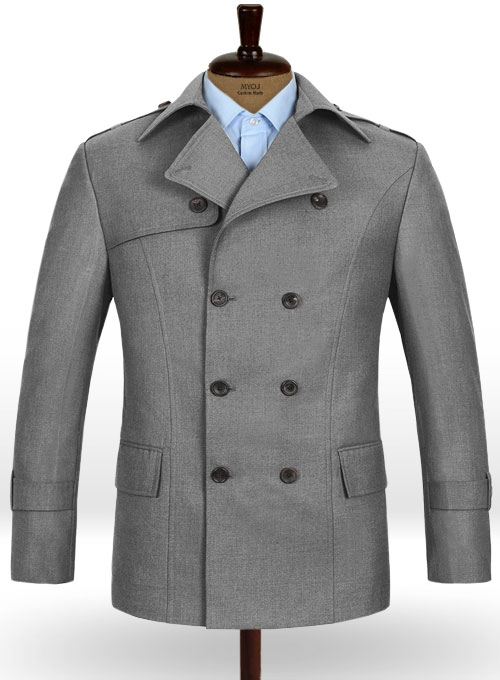 Frosted Mid Gray Terry Rayon Overstyle Jacket