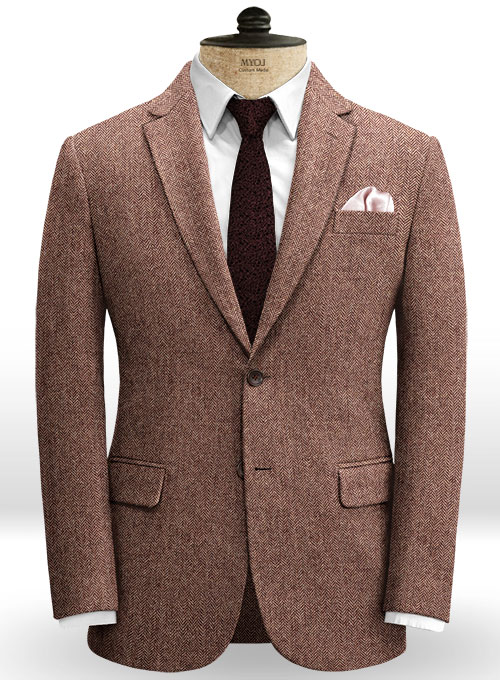 Galway Wine Herringbone Tweed Suit