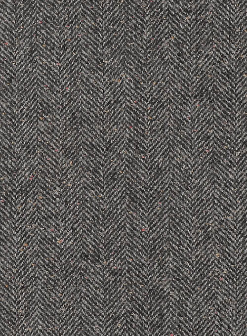 Gray Herringbone Flecks Donegal Tweed Overcoat - Click Image to Close