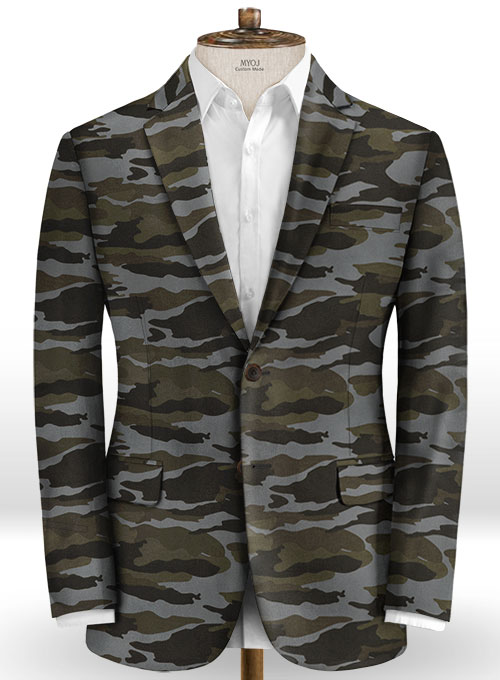 Gray Stretch Camo Suit