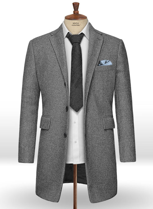 Gray Tweed Overcoat - Click Image to Close