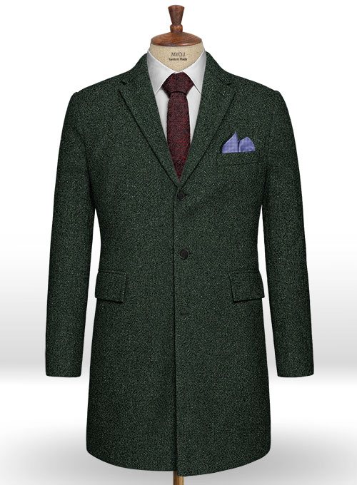 Green Heavy Tweed Overcoat