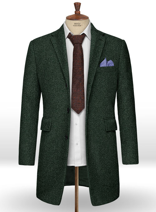 Green Heavy Tweed Overcoat