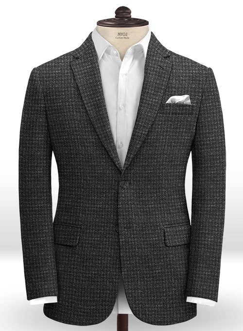 Harris Tweed Houndstooth Charcoal Suit - Click Image to Close