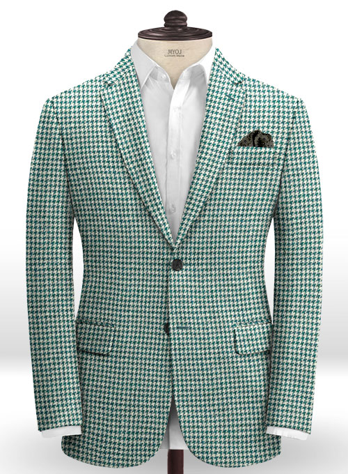 Harris Tweed Houndstooth Green Suit - Click Image to Close