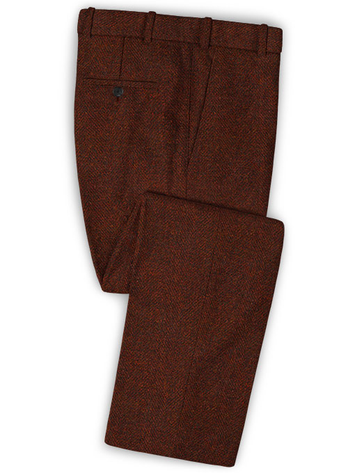 Harris Tweed Wide Herringbone Rust Suit - Click Image to Close