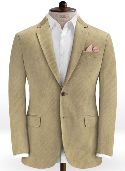 Heavy Knit Khaki Stretch Chino Suit - Click Image to Close