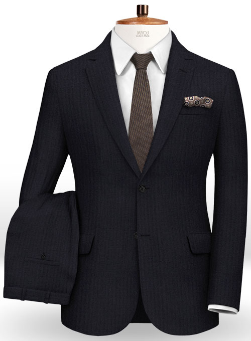 Herringbone Wool Blue Suit