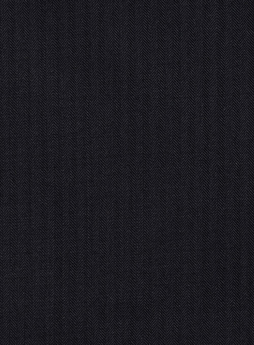 Herringbone Wool Blue Suit - Click Image to Close