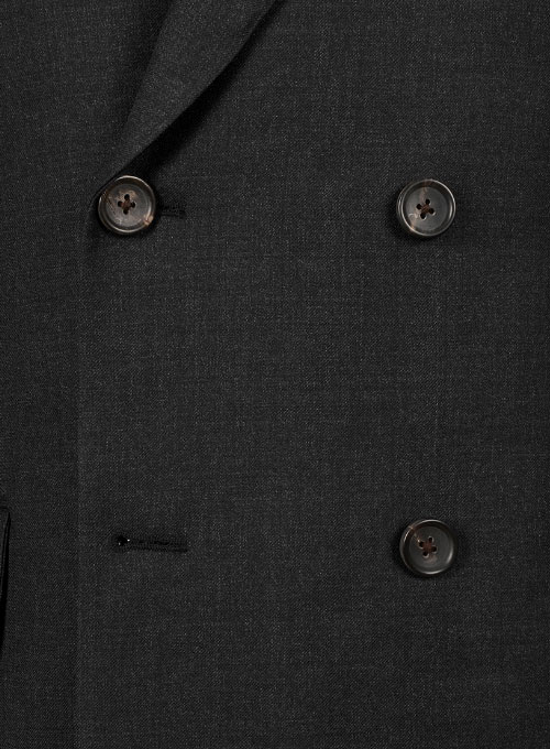 Huddersfield Dk Charcoal Pure Wool Double Breasted Blazer - Click Image to Close