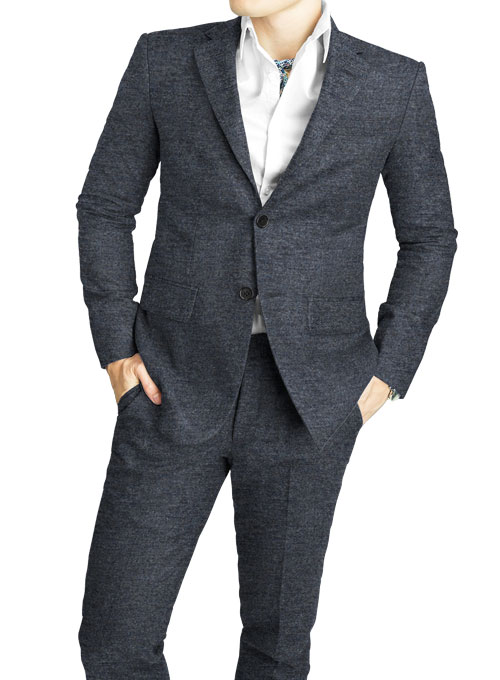 Indigo Blue Tweed Suit - Click Image to Close