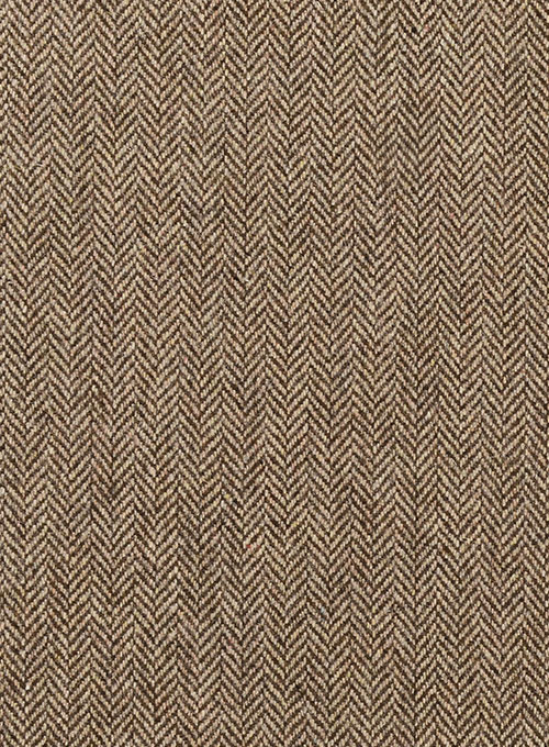 Irish Brown Herringbone Tweed Overcoat - Click Image to Close
