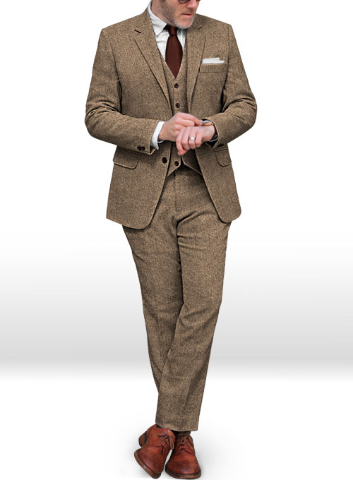 Irish Brown Herringbone Tweed Suit - Click Image to Close