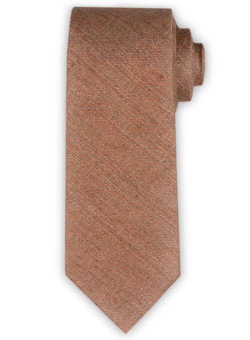 Italian Linen Tie - Brown Twill