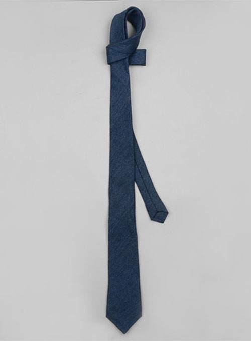 Italian Linen Tie - Denim Indigo