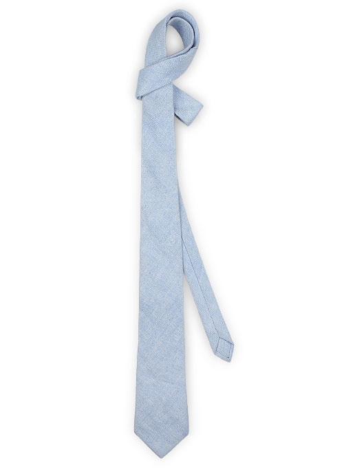 Italian Linen Tie - Sky Blue - Click Image to Close