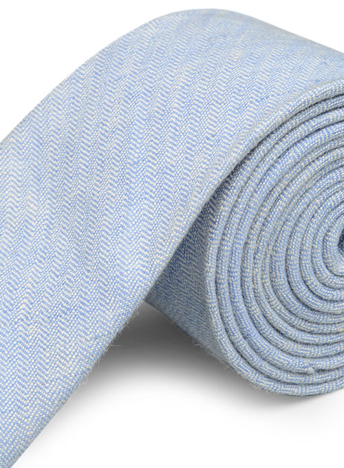 Italian Linen Tie - Sky Blue - Click Image to Close