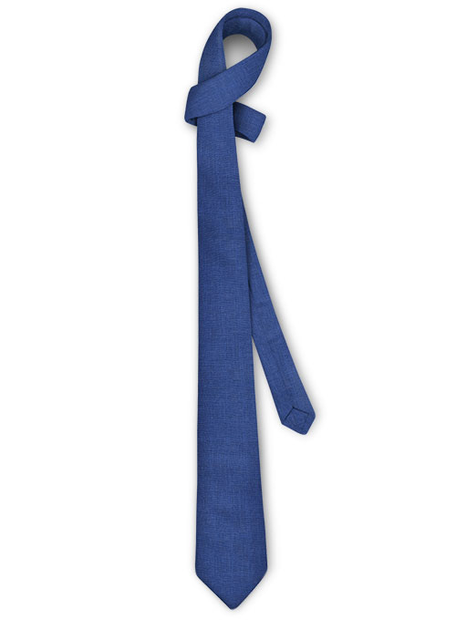 Italian Linen Tie - Cobalt Blue - Click Image to Close