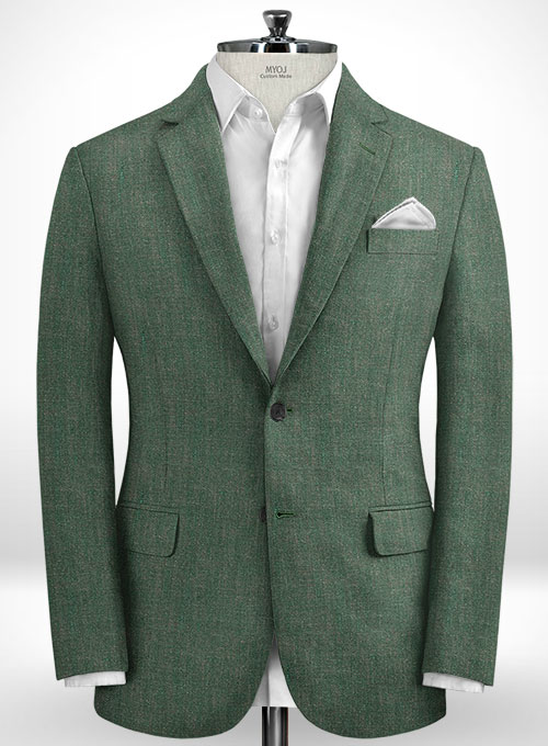 Italian Linen Melange Green Suit - Click Image to Close