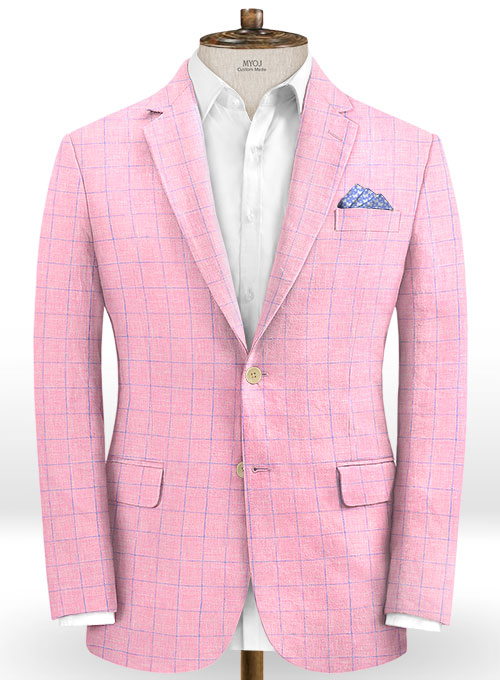 Italian Linen Pink Box Suit - Click Image to Close