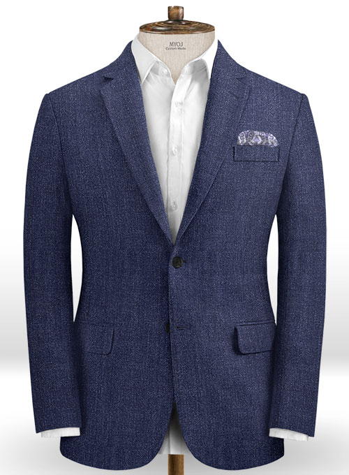 Italian Linen Spezia Blue Suit - Click Image to Close