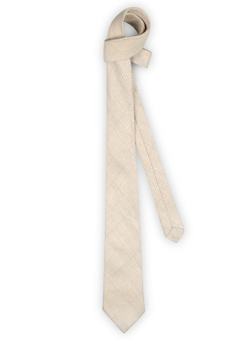Italian Linen Tie - Magna Beige - Click Image to Close