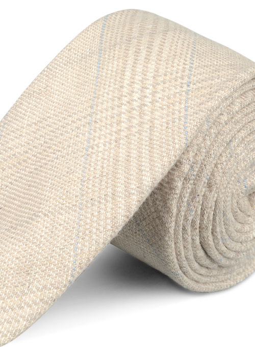 Italian Linen Tie - Magna Beige - Click Image to Close