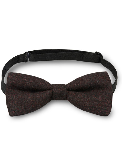 Italian Flannel Wool Bow - Wine - Click Image to Close