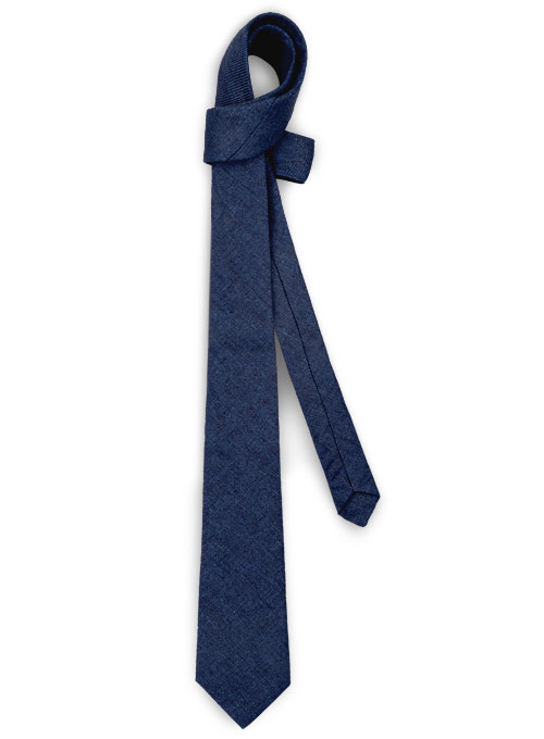 Italian Linen Tie - Brandy Blue - Click Image to Close